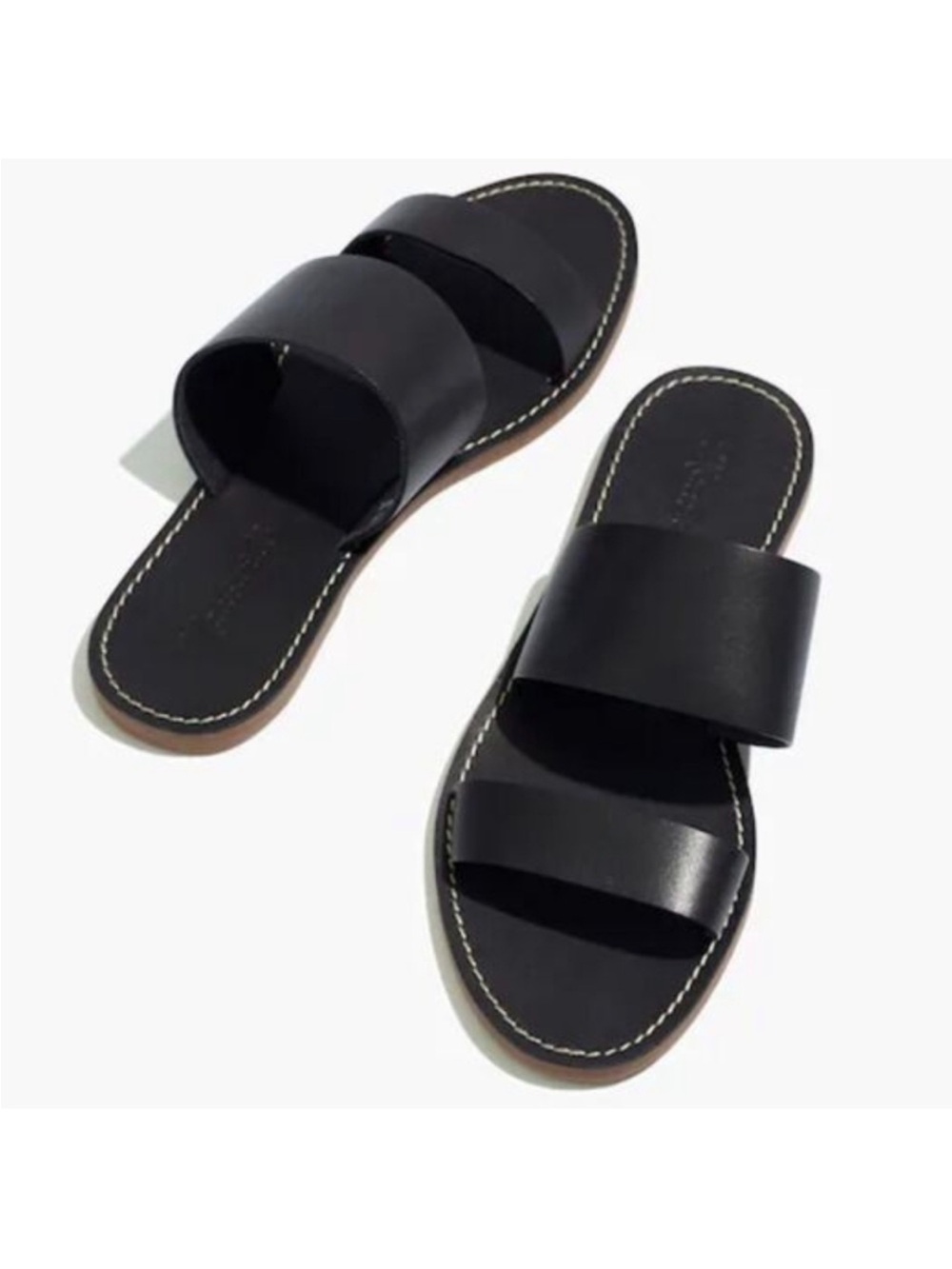 GUC Madewell The Boardwalk Double Leather Strap Slide Sandals - 7.5